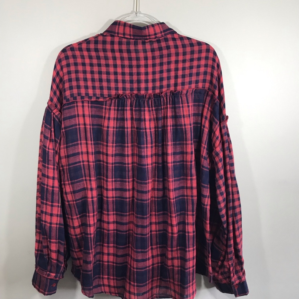 Plaid & Check Print Long Sleeve Button Up Shirt XL - Picture 8 of 8
